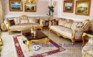 Set Kursi Tamu Ukir Mewah Persia Gold