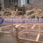 Material Kayu Kursi Tamu Mewah Jati Sudut