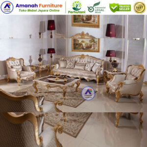 Kursi Tamu Sofa Mewah Elif Warna Emas