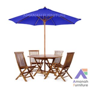 Meja Payung Taman, Kolam Renang, dan Cafe Jati Octagonal