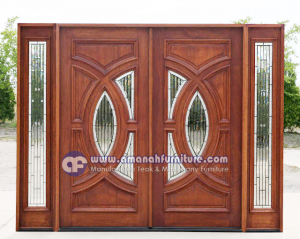 Pintu Rumah Jati Kupu-kupu Tarung