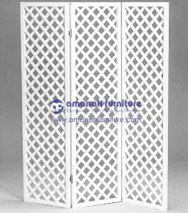 Sekat Ruangan Minimalis Lipat 3 Panel Motif Silang