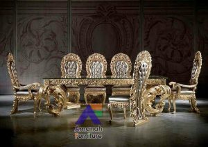 Meja Makan Mewah Royal Cleopatra Jati Jepara