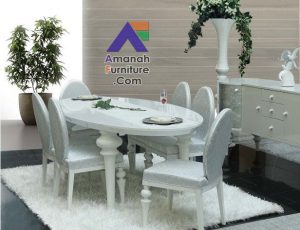 Meja Makan Mewah Alisa Oval Duco Italian