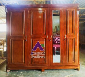 Lemari Pakaian Jati 4 Pintu Mahesa
