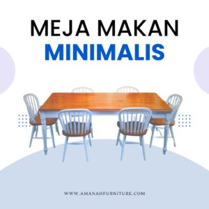 Meja Makan Minimalis Kayu Jati 6 Kursi Estetik